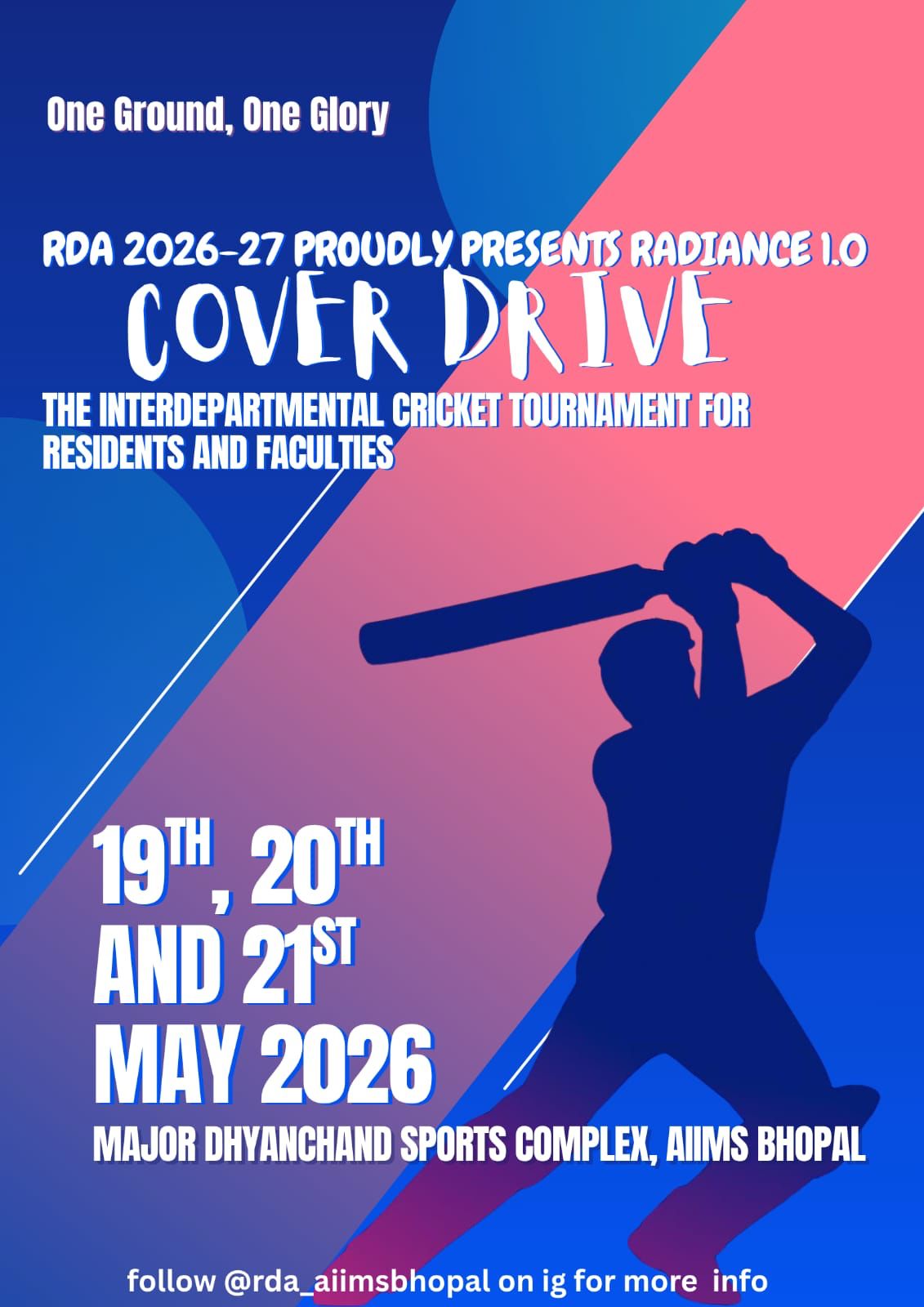 🏏 Radiance 1.0 Presents "Cover Drive" – Interdepartmental Cricket Tournament for Residents & Faculty