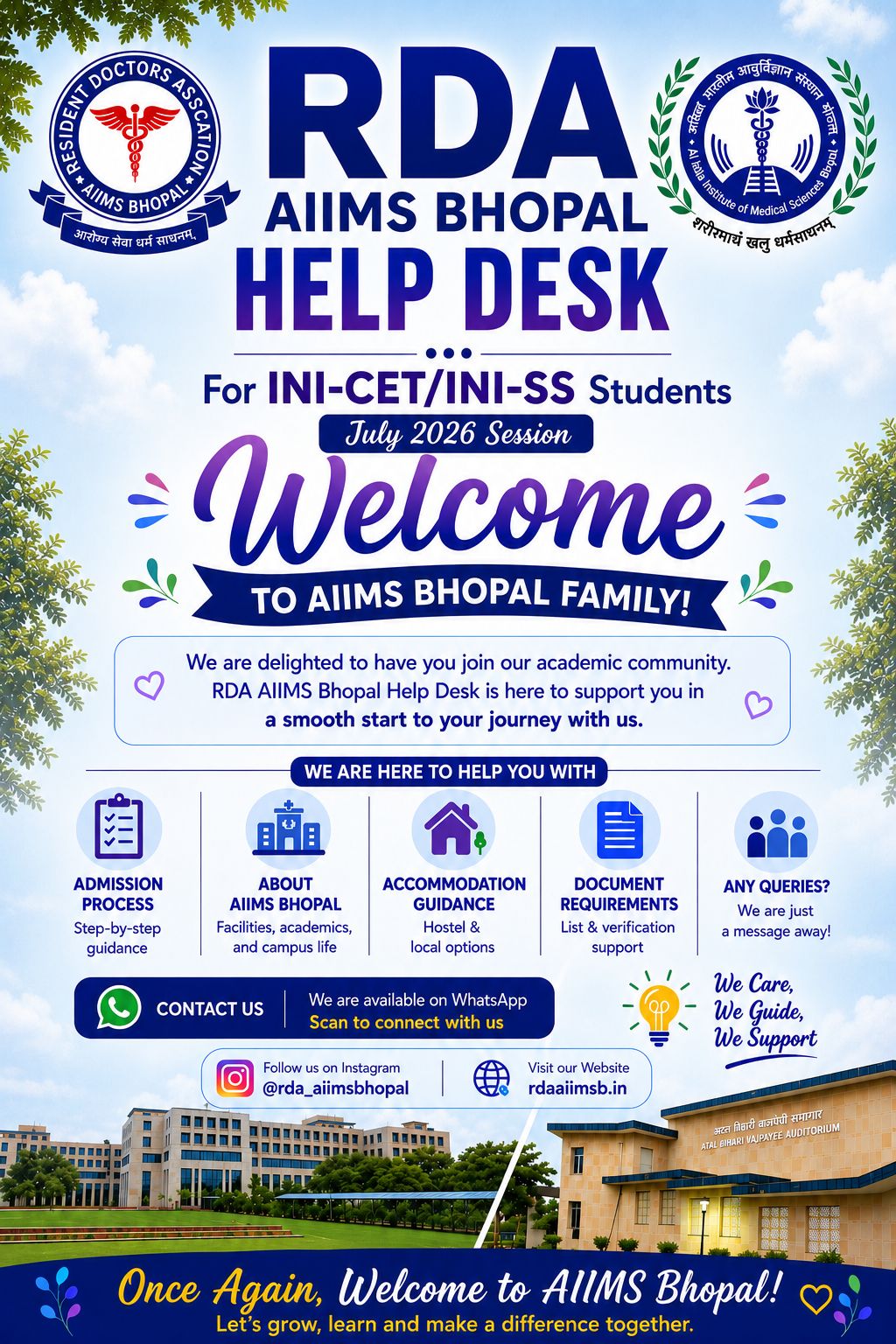 Welcome to AIIMS Bhopal: RDA Help Desk for New Residents