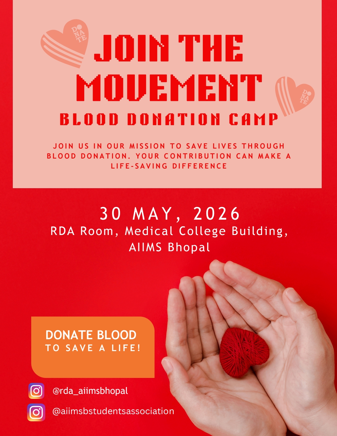 🩸 Join the Movement: Blood Donation Camp at AIIMS Bhopal ❤️