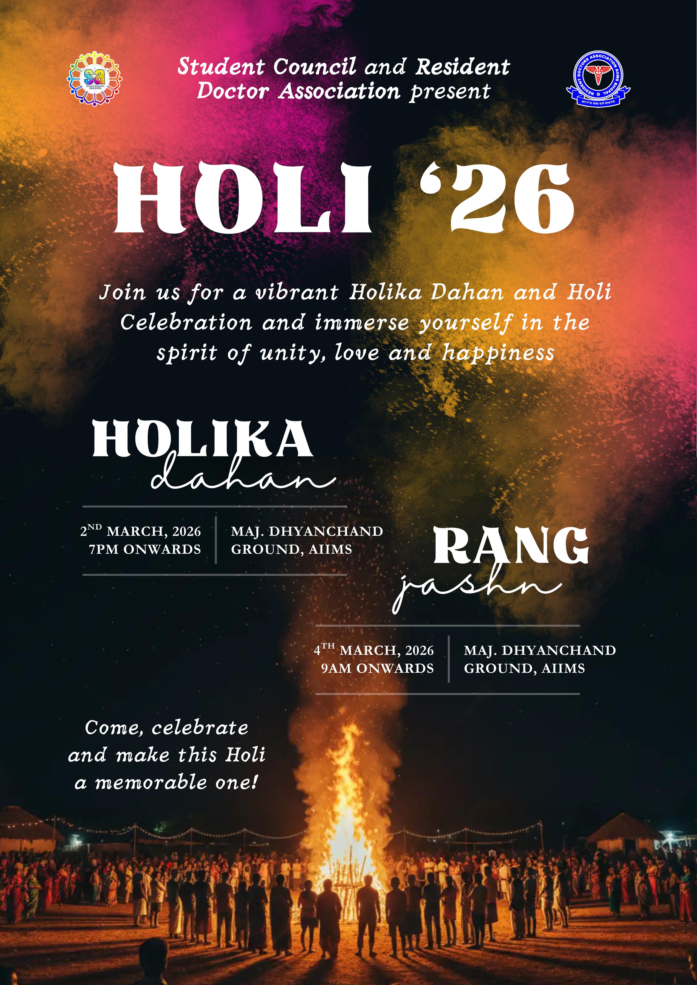 🌈 HOLI '26 – Celebrate the Festival of Colours Together! 🎉